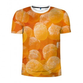 Мужская футболка 3D спортивная с принтом Апельсиновый мармелад , 100% полиэстер с улучшенными характеристиками | приталенный силуэт, круглая горловина, широкие плечи, сужается к линии бедра | 