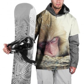 Накидка на куртку 3D с принтом Обезьянка спит , 100% полиэстер |  | бабуин | животное | обезьяна | орангутанг | примат