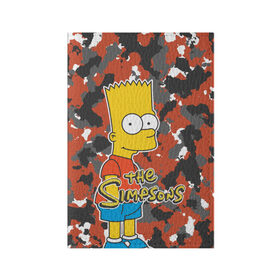 Обложка для паспорта матовая кожа с принтом Bart , натуральная матовая кожа | размер 19,3 х 13,7 см; прозрачные пластиковые крепления | Тематика изображения на принте: simpsons | барт | мульт | симпсоны