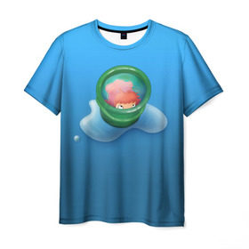 Мужская футболка 3D с принтом Bucket , 100% полиэфир | прямой крой, круглый вырез горловины, длина до линии бедер | anime | ponyo | аниме | миядзаки | поньо | рыбка
