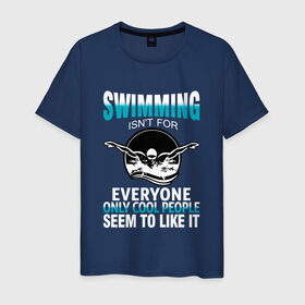 Мужская футболка хлопок с принтом Swimming , 100% хлопок | прямой крой, круглый вырез горловины, длина до линии бедер, слегка спущенное плечо. | swim | swimming | плавание | пловец