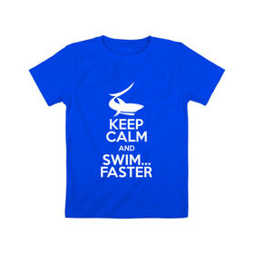Детская футболка хлопок с принтом swim , 100% хлопок | круглый вырез горловины, полуприлегающий силуэт, длина до линии бедер | Тематика изображения на принте: swim | swimming | плавание | пловец