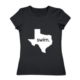 Женская футболка хлопок с принтом Swimming , 100% хлопок | прямой крой, круглый вырез горловины, длина до линии бедер, слегка спущенное плечо | swim | swimming | плавание | пловец