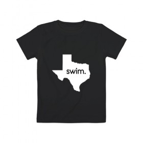 Детская футболка хлопок с принтом Swimming , 100% хлопок | круглый вырез горловины, полуприлегающий силуэт, длина до линии бедер | swim | swimming | плавание | пловец