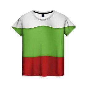 Женская футболка 3D с принтом Болгария , 100% полиэфир ( синтетическое хлопкоподобное полотно) | прямой крой, круглый вырез горловины, длина до линии бедер | bulgaria | flag | болгария | республика болгария | текстура | флаг