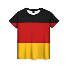 Женская футболка 3D с принтом Германия , 100% полиэфир ( синтетическое хлопкоподобное полотно) | прямой крой, круглый вырез горловины, длина до линии бедер | germany | флаг