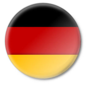 Значок с принтом Германия ,  металл | круглая форма, металлическая застежка в виде булавки | germany | флаг