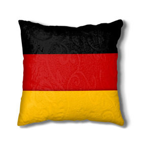 Подушка 3D с принтом Германия , наволочка – 100% полиэстер, наполнитель – холлофайбер (легкий наполнитель, не вызывает аллергию). | состоит из подушки и наволочки. Наволочка на молнии, легко снимается для стирки | germany | флаг