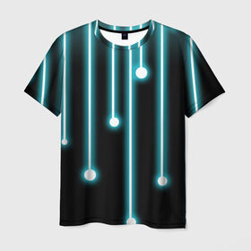 Мужская футболка 3D с принтом Линии интернета , 100% полиэфир | прямой крой, круглый вырез горловины, длина до линии бедер | Тематика изображения на принте: будущее | интернет | линии | технологии