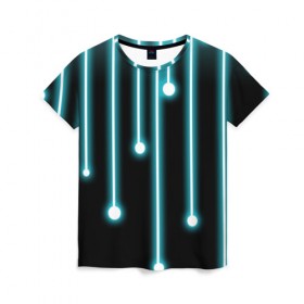 Женская футболка 3D с принтом Линии интернета , 100% полиэфир ( синтетическое хлопкоподобное полотно) | прямой крой, круглый вырез горловины, длина до линии бедер | будущее | интернет | линии | технологии