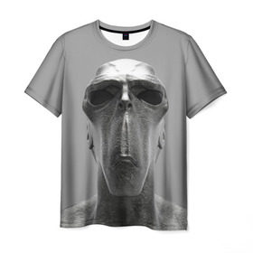Мужская футболка 3D с принтом Гуманоид , 100% полиэфир | прямой крой, круглый вырез горловины, длина до линии бедер | head | humanoid | sculpture | голова | идол | инопланетянин | истукан | космос | скульптура | статуя