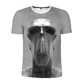 Мужская футболка 3D спортивная с принтом Гуманоид , 100% полиэстер с улучшенными характеристиками | приталенный силуэт, круглая горловина, широкие плечи, сужается к линии бедра | head | humanoid | sculpture | голова | идол | инопланетянин | истукан | космос | скульптура | статуя