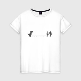 Женская футболка хлопок с принтом Dinochrome, Динохром , 100% хлопок | прямой крой, круглый вырез горловины, длина до линии бедер, слегка спущенное плечо | chrome | dino | dinochrome | динозавр | динохром