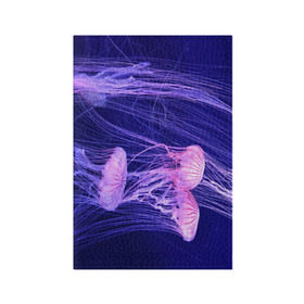 Обложка для паспорта матовая кожа с принтом Розовые медузы , натуральная матовая кожа | размер 19,3 х 13,7 см; прозрачные пластиковые крепления | аквариум | вода | дайвинг | милые | море | океан | плывет | подводный мир | рыбалка | рыбка | рыбы | стая | фауна