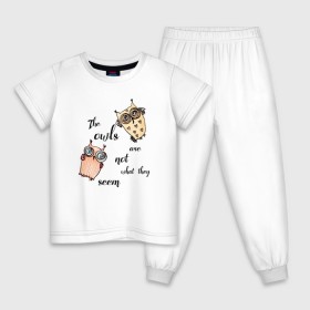 Детская пижама хлопок с принтом Twin Peaks_Совы , 100% хлопок |  брюки и футболка прямого кроя, без карманов, на брюках мягкая резинка на поясе и по низу штанин
 | twin peaks твин пикс | девид линч | лес | лора палмер | сова | туман
