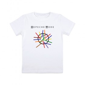 Детская футболка хлопок с принтом Depeche mode (светлая) , 100% хлопок | круглый вырез горловины, полуприлегающий силуэт, длина до линии бедер | depeche mode