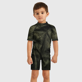 Детский купальный костюм 3D с принтом Кожа , Полиэстер 85%, Спандекс 15% | застежка на молнии на спине | 3d | кожа | коженый | текстура | черная кожа