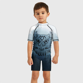 Детский купальный костюм 3D с принтом Twin Peaks Совы , Полиэстер 85%, Спандекс 15% | застежка на молнии на спине | twin peaks твин пикс | дэвид линч | лес | лора палмер | сова | туман