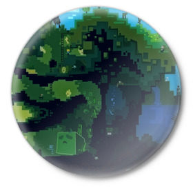 Значок с принтом Minecraft the Game ,  металл | круглая форма, металлическая застежка в виде булавки | Тематика изображения на принте: 3d | game | minecraft | башни | дорога | игры | песочница | светильник | тотем | храм | человечки
