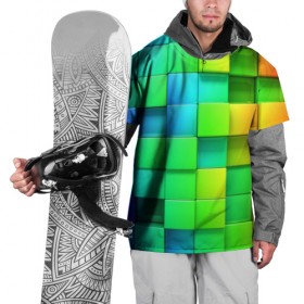 Накидка на куртку 3D с принтом Пазлы , 100% полиэстер |  | абстракция | годнота | зеленый. кубы | пазлы | радуга | яркий