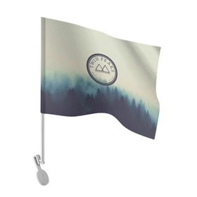 Флаг для автомобиля с принтом Twin Peaks , 100% полиэстер | Размер: 30*21 см | twin peaks твин пикс | годнота | девид линч | лес | лора палмер | сова | туман