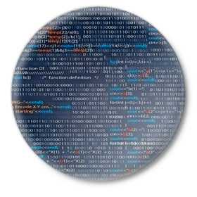 Значок с принтом Информатика ,  металл | круглая форма, металлическая застежка в виде булавки | computer code | technology | код | компьютеры