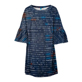 Детское платье 3D с принтом Информатика , 100% полиэстер | прямой силуэт, чуть расширенный к низу. Круглая горловина, на рукавах — воланы | computer code | technology | код | компьютеры