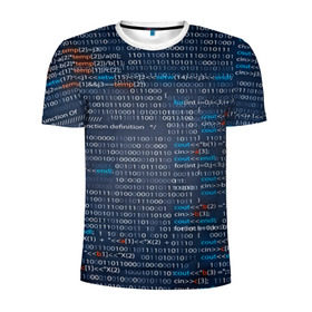 Мужская футболка 3D спортивная с принтом Информатика , 100% полиэстер с улучшенными характеристиками | приталенный силуэт, круглая горловина, широкие плечи, сужается к линии бедра | computer code | technology | код | компьютеры