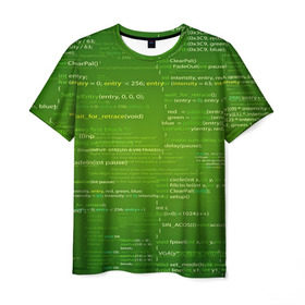 Мужская футболка 3D с принтом technology code , 100% полиэфир | прямой крой, круглый вырез горловины, длина до линии бедер | computer code | technology | код | компьютеры