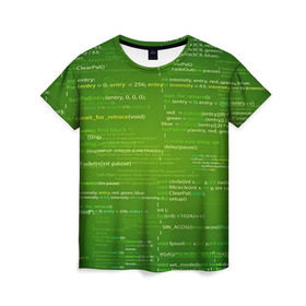 Женская футболка 3D с принтом technology code , 100% полиэфир ( синтетическое хлопкоподобное полотно) | прямой крой, круглый вырез горловины, длина до линии бедер | computer code | technology | код | компьютеры