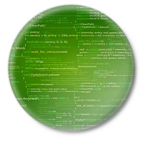 Значок с принтом technology code ,  металл | круглая форма, металлическая застежка в виде булавки | Тематика изображения на принте: computer code | technology | код | компьютеры