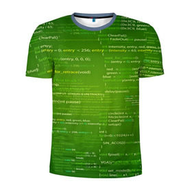 Мужская футболка 3D спортивная с принтом technology code , 100% полиэстер с улучшенными характеристиками | приталенный силуэт, круглая горловина, широкие плечи, сужается к линии бедра | computer code | technology | код | компьютеры