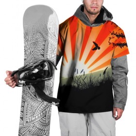 Накидка на куртку 3D с принтом Закат , 100% полиэстер |  | 3d | деревья | другие | закат | картинка | лето | линии | полосы | прикольные | природа | птицы | растение | солнце | цветные | япония | яркие