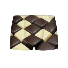 Мужские трусы 3D с принтом Шоколадные конфеты , 50% хлопок, 50% полиэстер | классическая посадка, на поясе мягкая тканевая резинка | десерт | еда | конфеты | сладкое | структуры | шахматы | шоколад