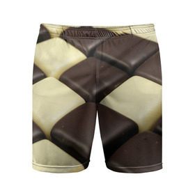 Мужские шорты 3D спортивные с принтом Шоколадные конфеты ,  |  | десерт | еда | конфеты | сладкое | структуры | шахматы | шоколад