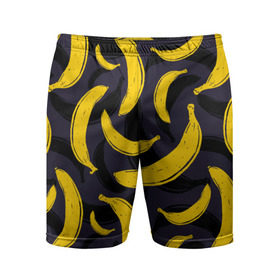 Мужские шорты 3D спортивные с принтом Бананы ,  |  | bananas | food. vegan | fruit | yellow | бананы | веган | еда | желтый | фрукты