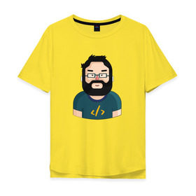 Мужская футболка хлопок Oversize с принтом Codefest`17_3 , 100% хлопок | свободный крой, круглый ворот, “спинка” длиннее передней части | codefest | админ | борода | код | кодефест | кодфест | компбютер | ноутбук | программирование | программист