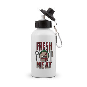 Бутылка спортивная с принтом Dota 2 - Fresh Meat , металл | емкость — 500 мл, в комплекте две пластиковые крышки и карабин для крепления | dota | dota2 | game | online | дота | игра | крюк | онлайн | пудж | стратегия | хук