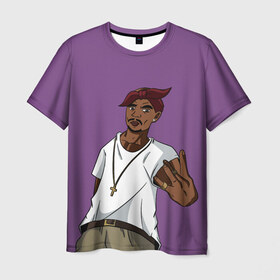 Мужская футболка 3D с принтом Шакур , 100% полиэфир | прямой крой, круглый вырез горловины, длина до линии бедер | 2pac | rap | shakur | tupac | рэп | тупак | шакур