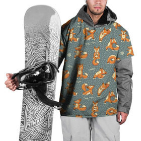 Накидка на куртку 3D с принтом Foxes yoga , 100% полиэстер |  | Тематика изображения на принте: fitness | fox | yoga | йога | лис | лиса | лисенок | фитнесс