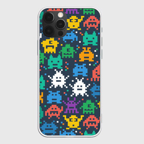 Чехол для iPhone 12 Pro Max с принтом Монстры пиксели , Силикон |  | camo | camouflage | game | halloween | minecraft | pacman | pixel | space invaders | игра | камуфляж | классика | майнкрафт | монстры | пиксели | пиксель | хэллоуин