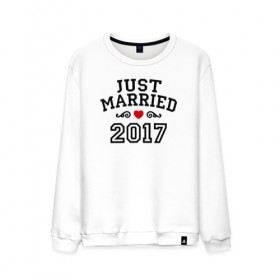 Мужской свитшот хлопок с принтом Just married 2017 , 100% хлопок |  | 2017 | just married | молодожены | свадьба