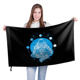 Флаг 3D с принтом Космонавт , 100% полиэстер | плотность ткани — 95 г/м2, размер — 67 х 109 см. Принт наносится с одной стороны | день космонавтики | звезда | звезды | космонавт | космонавты | космос | планета | планеты | ракета | ракеты