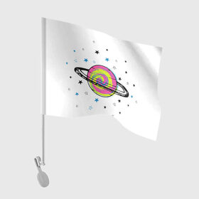 Флаг для автомобиля с принтом Планета , 100% полиэстер | Размер: 30*21 см | звезда | звезды | космос | планета | планеты | ракета | ракеты
