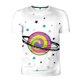 Мужская футболка 3D спортивная с принтом Планета , 100% полиэстер с улучшенными характеристиками | приталенный силуэт, круглая горловина, широкие плечи, сужается к линии бедра | звезда | звезды | космос | планета | планеты | ракета | ракеты