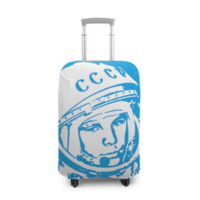 Чехол для чемодана 3D с принтом Гагарин 1 , 86% полиэфир, 14% спандекс | двустороннее нанесение принта, прорези для ручек и колес | гагарин | день космонавтики | звезды | космос