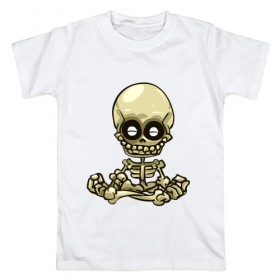 Мужская футболка хлопок с принтом Медитация , 100% хлопок | прямой крой, круглый вырез горловины, длина до линии бедер, слегка спущенное плечо. | йога | медитация | скелет | череп