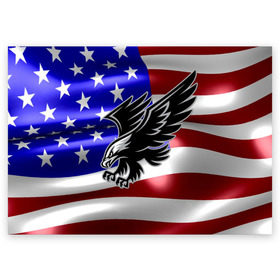 Поздравительная открытка с принтом Флаг США с орлом , 100% бумага | плотность бумаги 280 г/м2, матовая, на обратной стороне линовка и место для марки
 | usa | америка | белоголовый | герб | государство | доллар | дядя сэм | звездно полосатый флаг | лысый | нато | оон | орел | птица | свобода | символ | соединённые штаты америки | страна | сша | штат