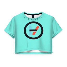 Женская футболка 3D укороченная с принтом Blurryface , 100% полиэстер | круглая горловина, длина футболки до линии талии, рукава с отворотами | 21 pilots | twenty one pilots