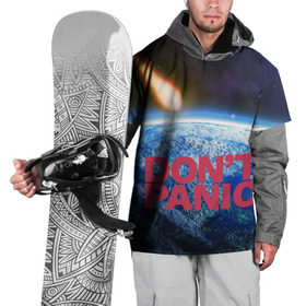 Накидка на куртку 3D с принтом Без паники, метеорит , 100% полиэстер |  | do not panic | dont panic | апокалипсис | без паники | взрыв | гибель | земля | классная | комета | конец света | космос | крутая | метеорит | не надо | прикол | прикольная надпись | ужас
